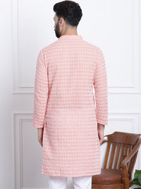 SOJANYA Kolar Mandarin Sulam Bunga Pure Cotton Kurta Lurus