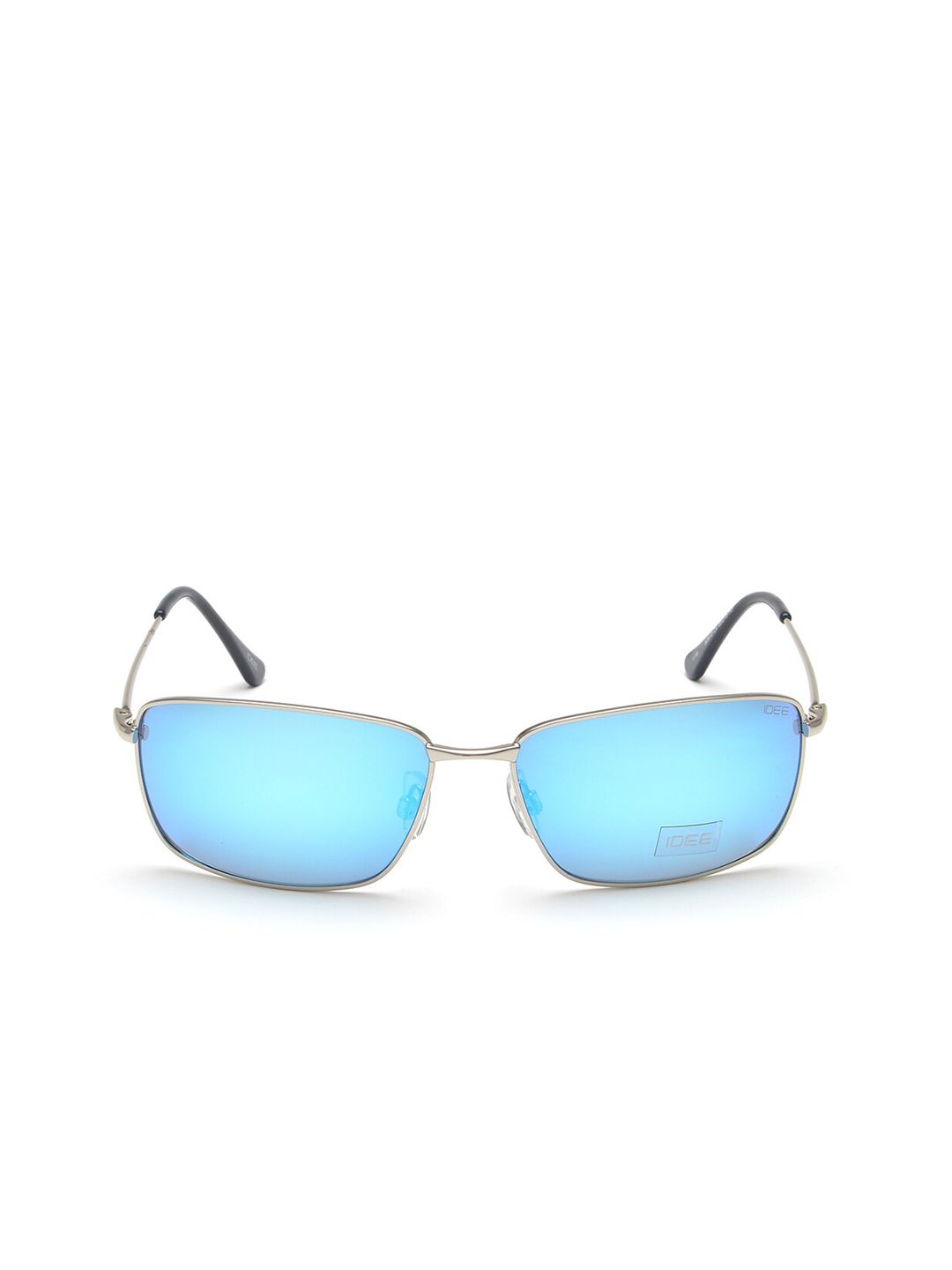 IDEE Men Blue Lens & Silver-Toned Polarised Rectangle Sunglasses IDS2610C4SG