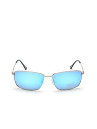 IDEE Men Blue Lens & Silver-Toned Polarised Rectangle Sunglasses IDS2610C4SG
