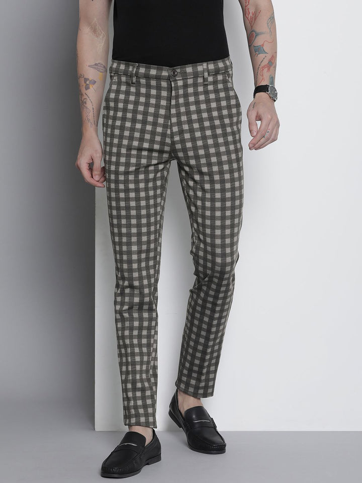 The Indian Garage Co. X Luxe Men Checked Slim Fit Trousers