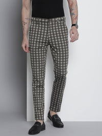 The Indian Garage Co. X Luxe Men Checked Slim Fit Trousers