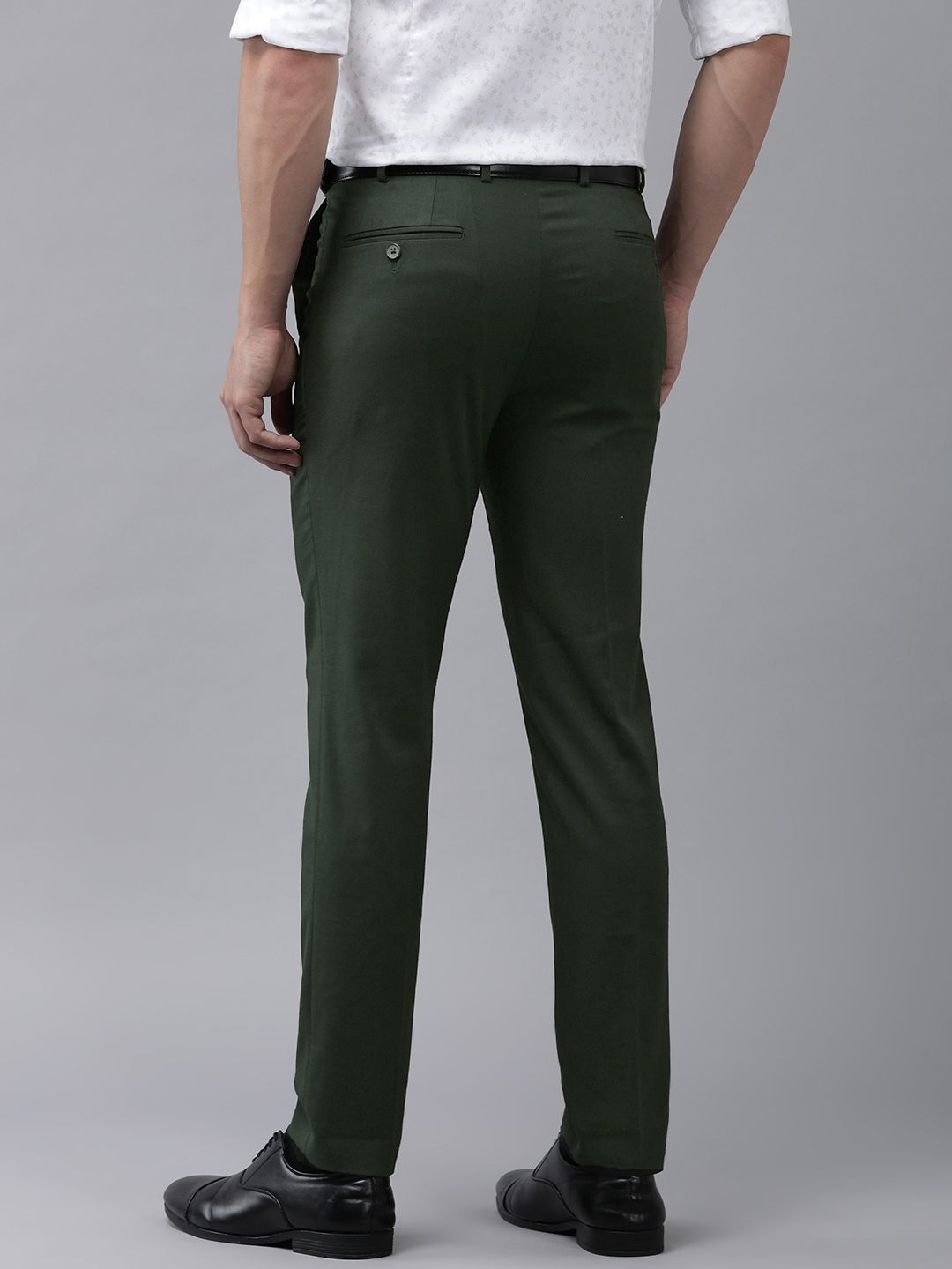 Park Avenue Men Self-Design Checked Formal Trousers