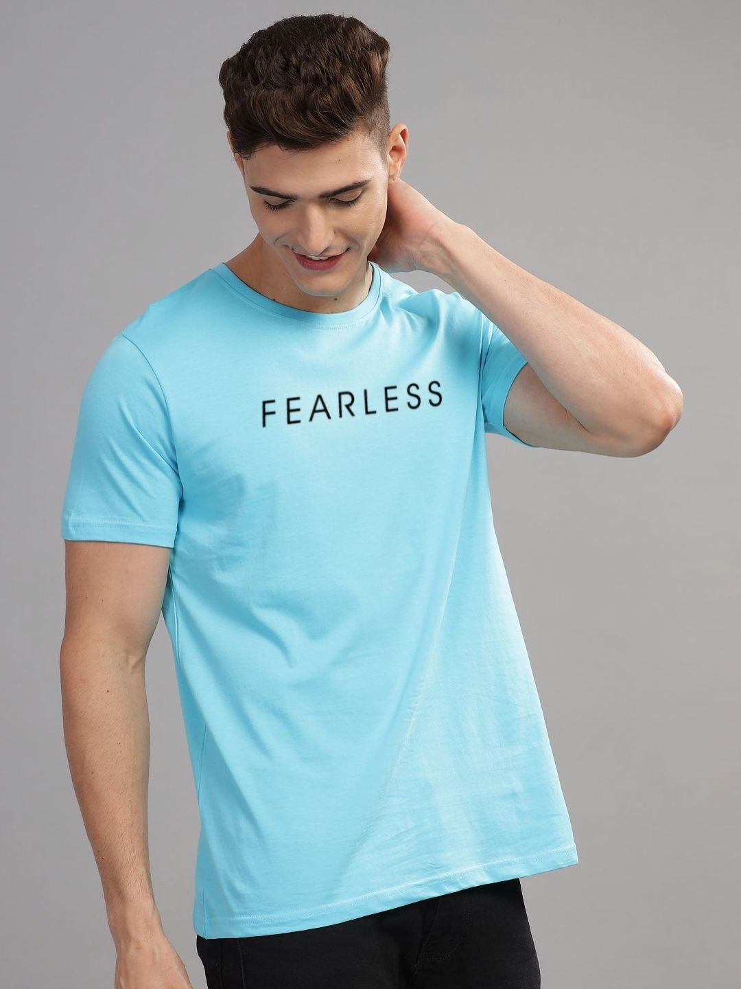 ADRO Men Typography Printed Raw Edge T-shirt