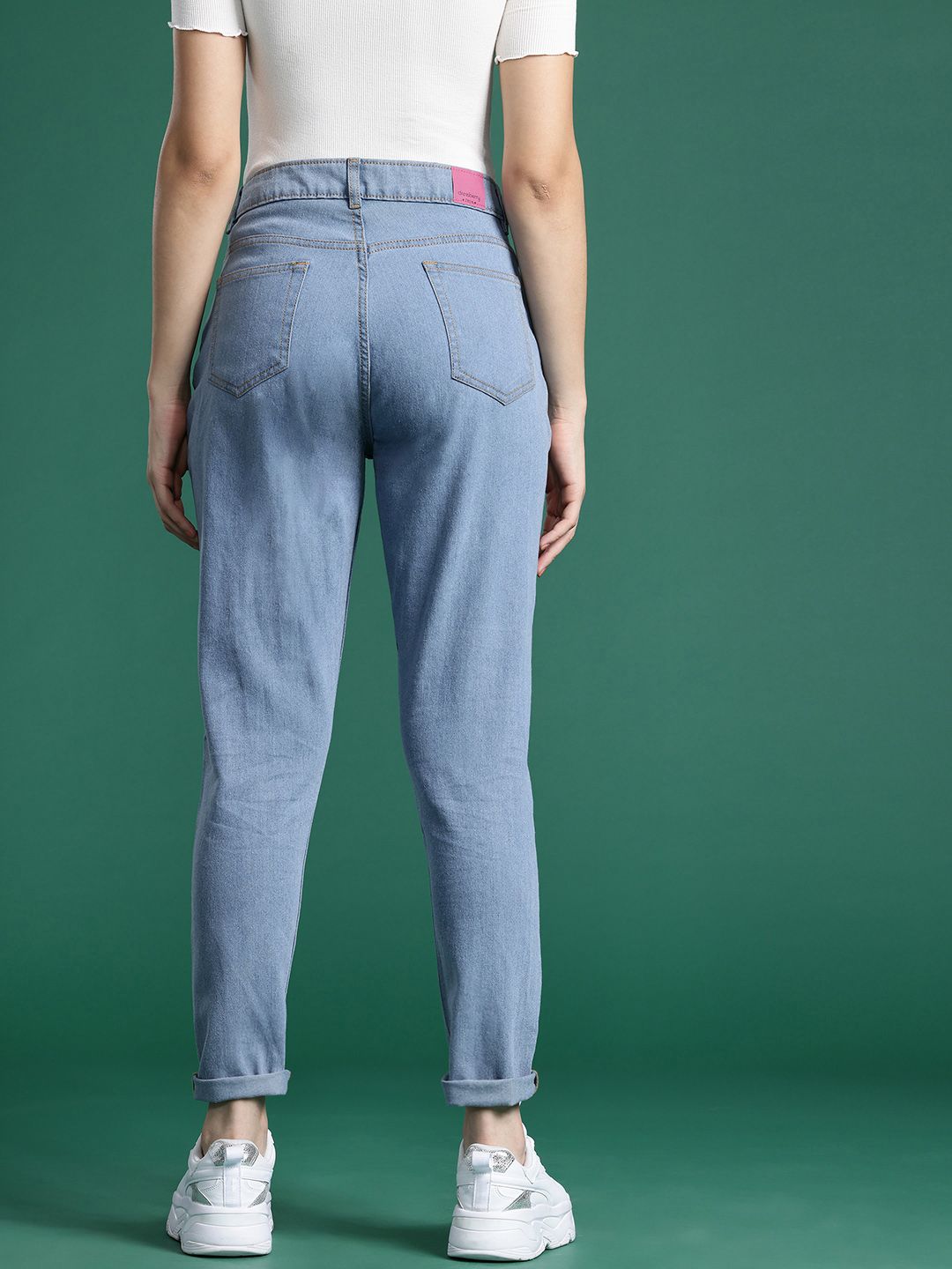 DressBerry Women High-Rise Printed Stretchable Mom Fit Jeans