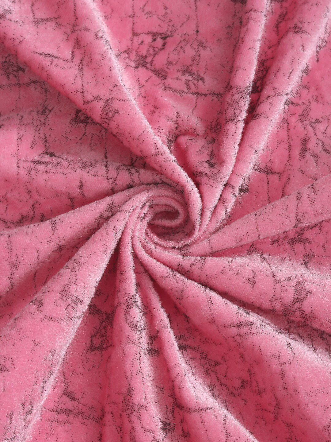 Cortina Pink & Black Set of 2 Printed Room Darkening Window Curtain