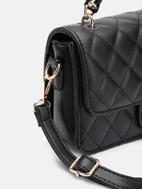 DressBerry Quilted Structured Satchel Bag