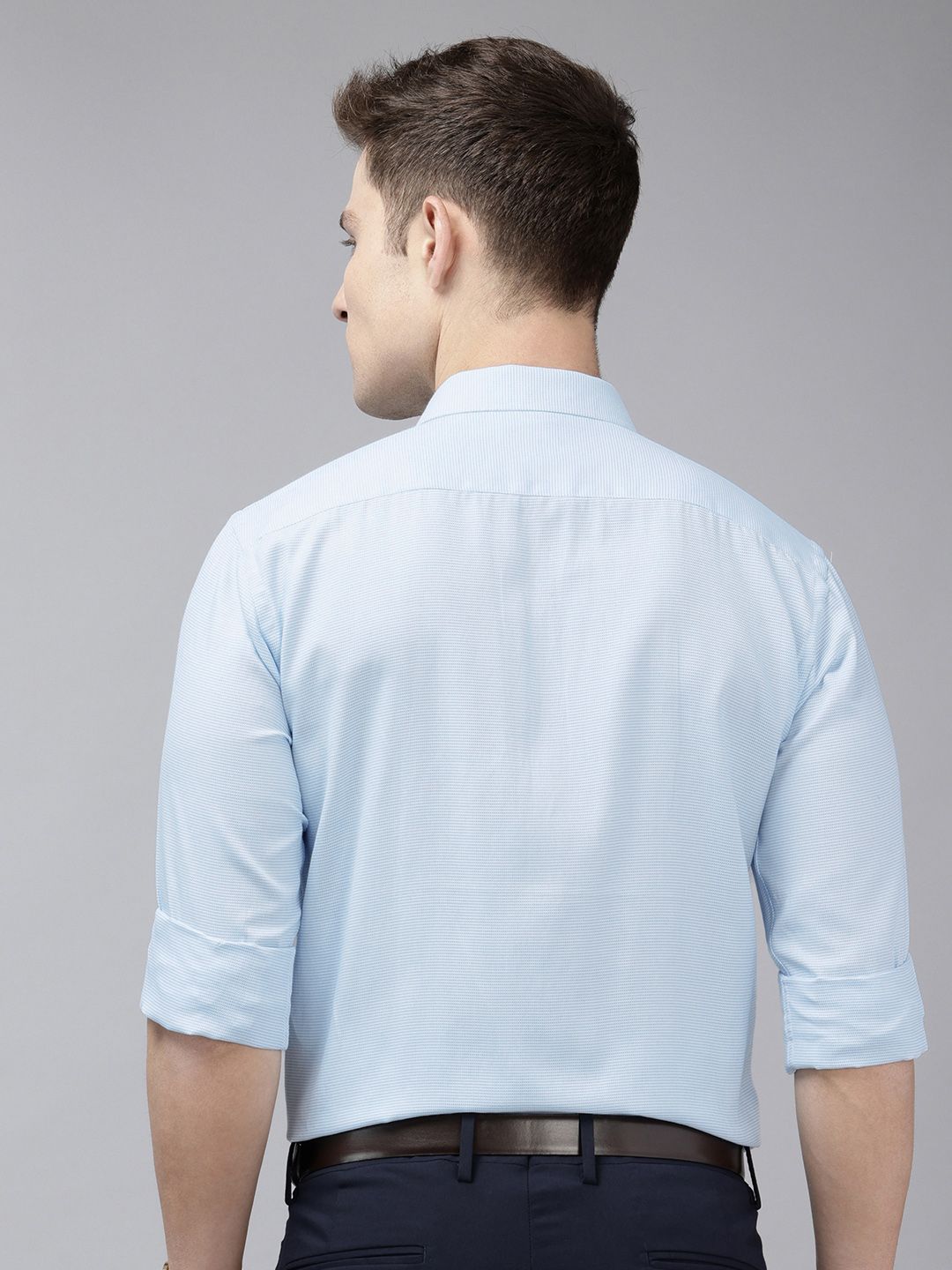 Park Avenue Slim Fit Self Design Textured Opaque Formal Shirt