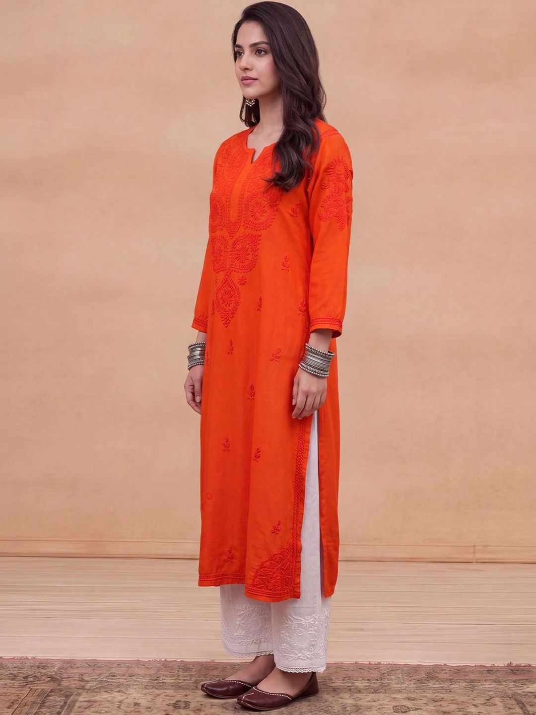 House of Chikankari Women Embroidered Chikankari Kurta