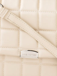 Lino Perros Women Cream-Coloured Quilted Satchel