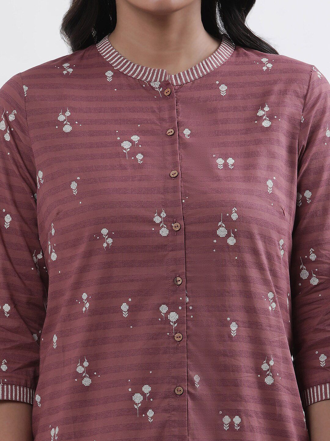 W Floral Printed Regular Pure Cotton Kurta with Trouser