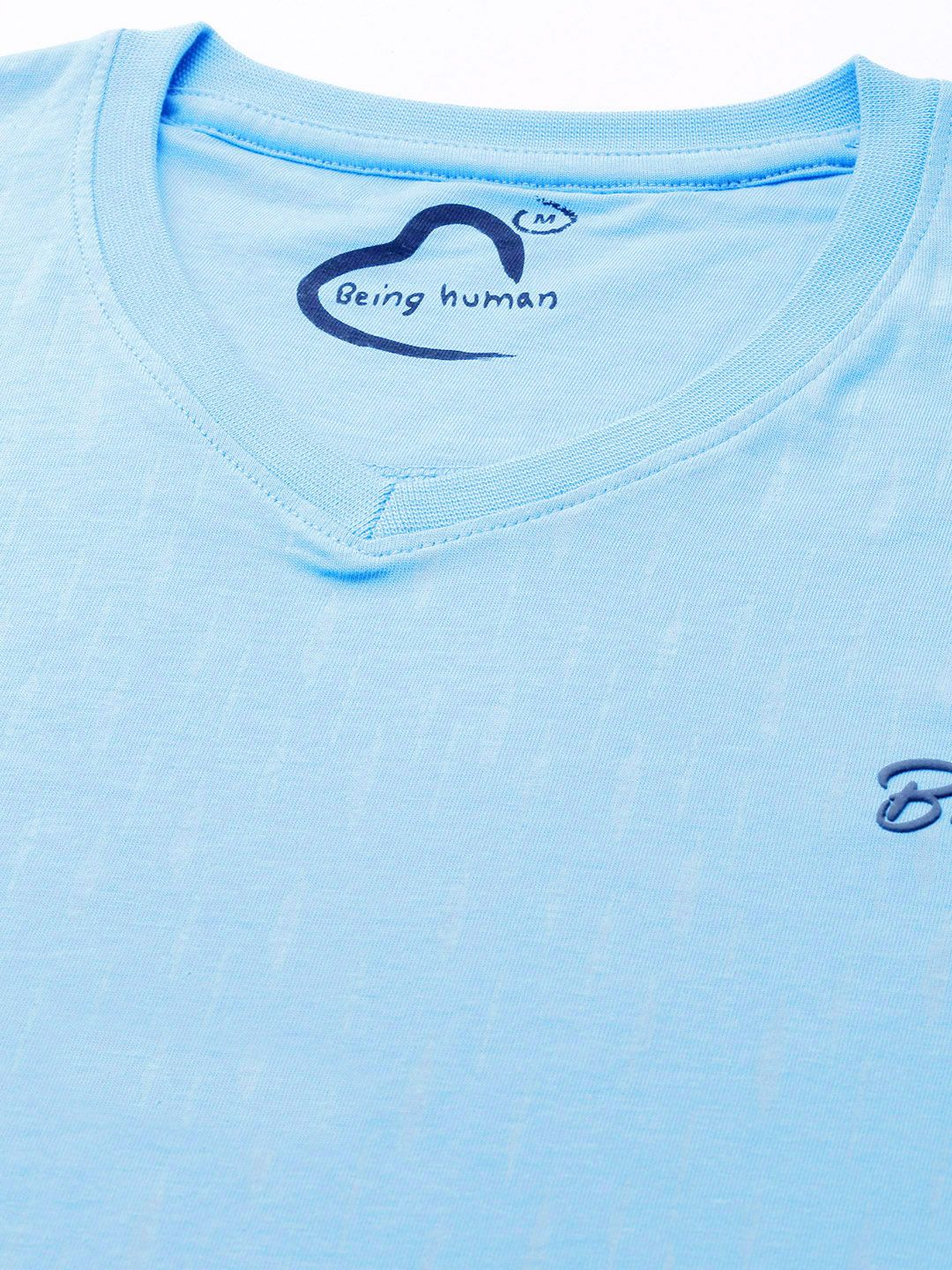 Being Human Printed V-Neck Pure Cotton T-shirt