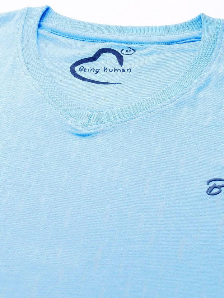 Being Human Printed V-Neck Pure Cotton T-shirt