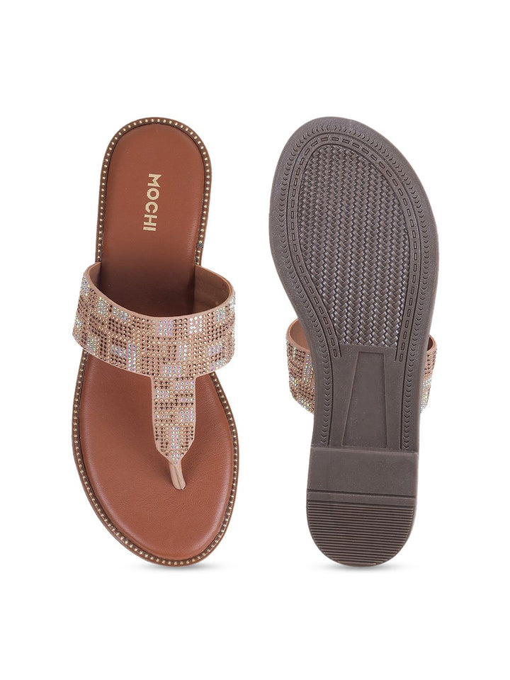 Mochi Embellished T-Strap Flats