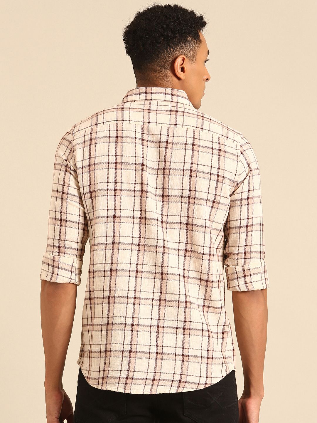 Being Human Slim Fit Checked Pure Cotton Casual Shirt