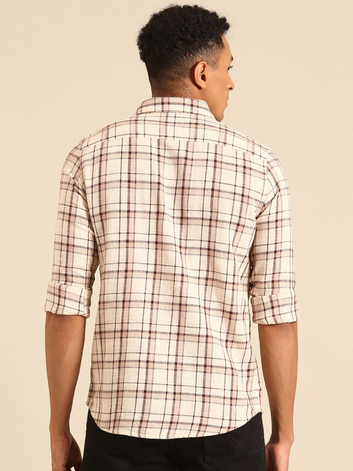 Being Human Slim Fit Checked Pure Cotton Casual Shirt