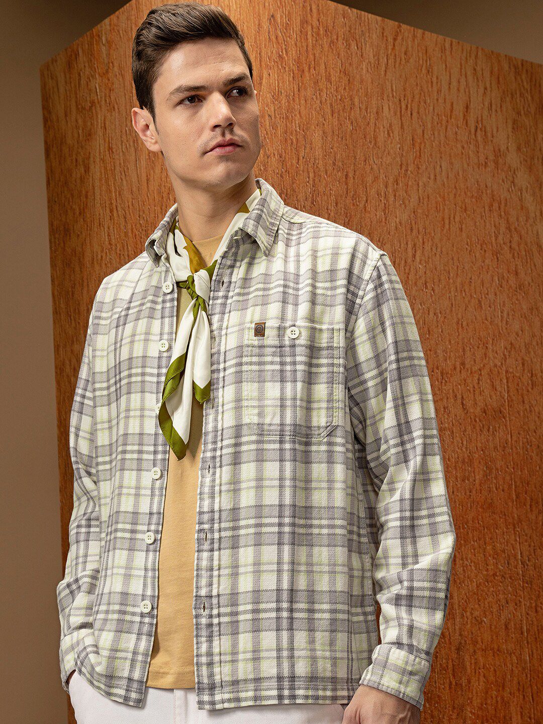 LOCOMOTIVE Oversized Dobby Textured Utility Pocket Overshirt