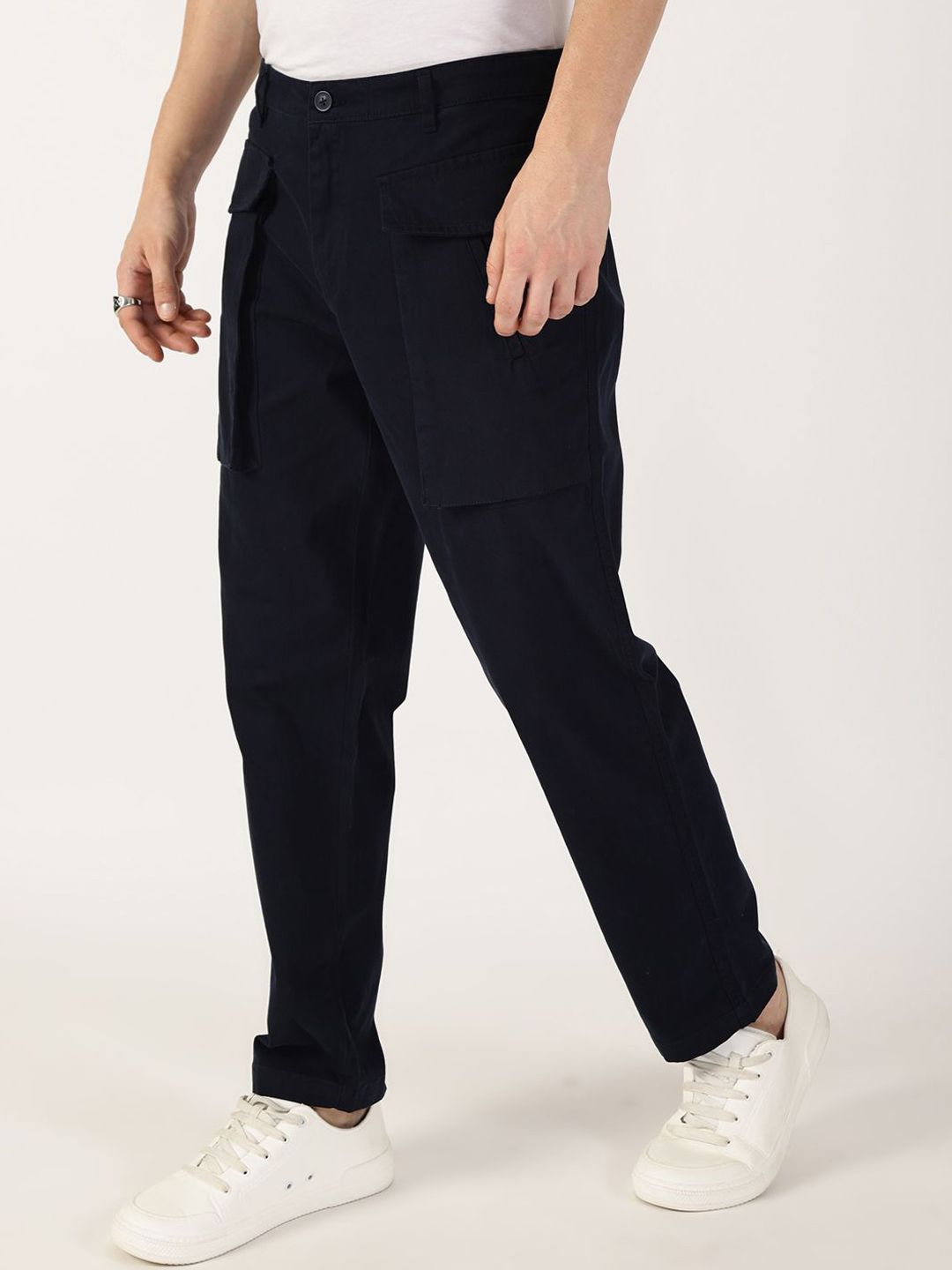 Thomas Scott Men Regular Fit Mid-Rise Smart Cargos Trousers