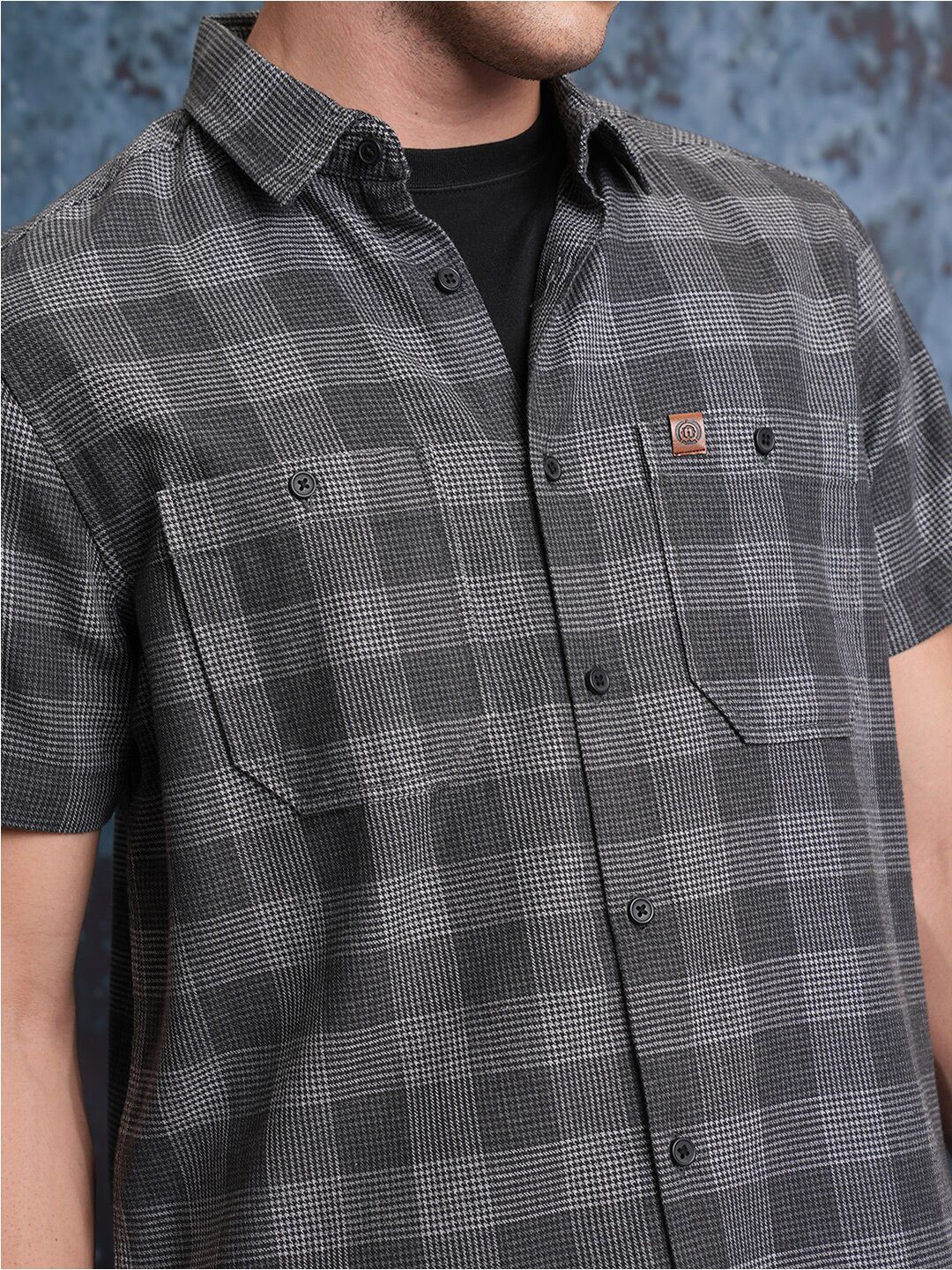 LOCOMOTIVE Checked Utility Pocket Regular Shirt
