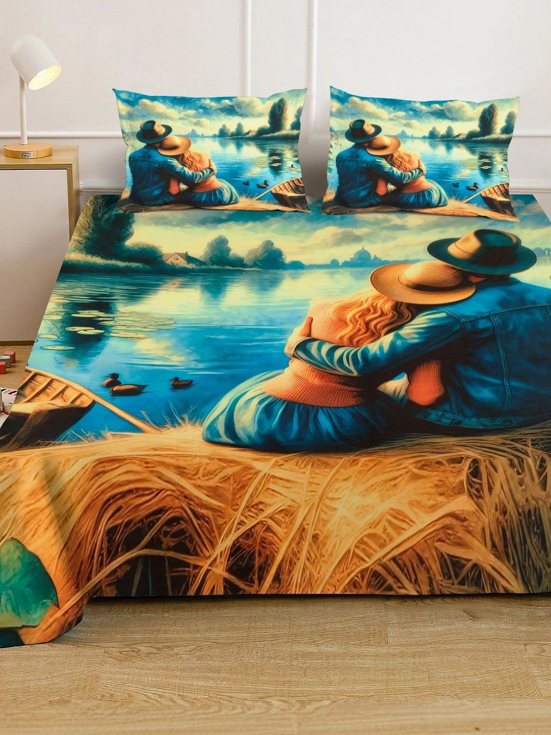 Moda Rapido X KLOTTHE Biru 400 TC Cadar Katil King dengan 2 Sarung Bantal