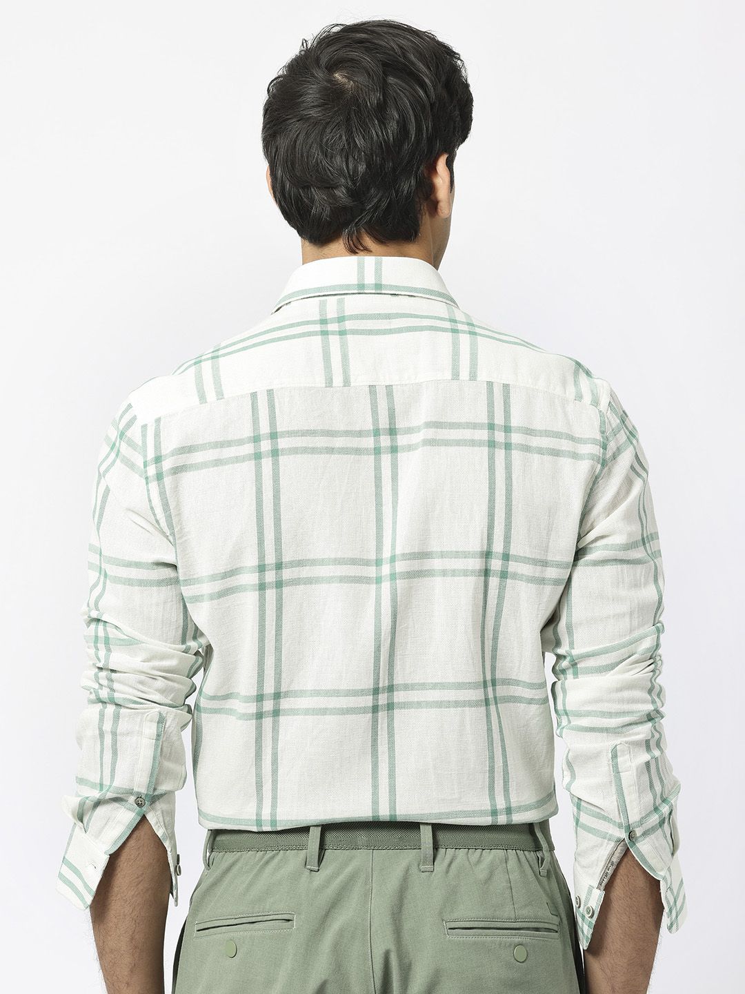 RARE RABBIT Men Solan Slim Fit Tartan Checked Cotton Shirt
