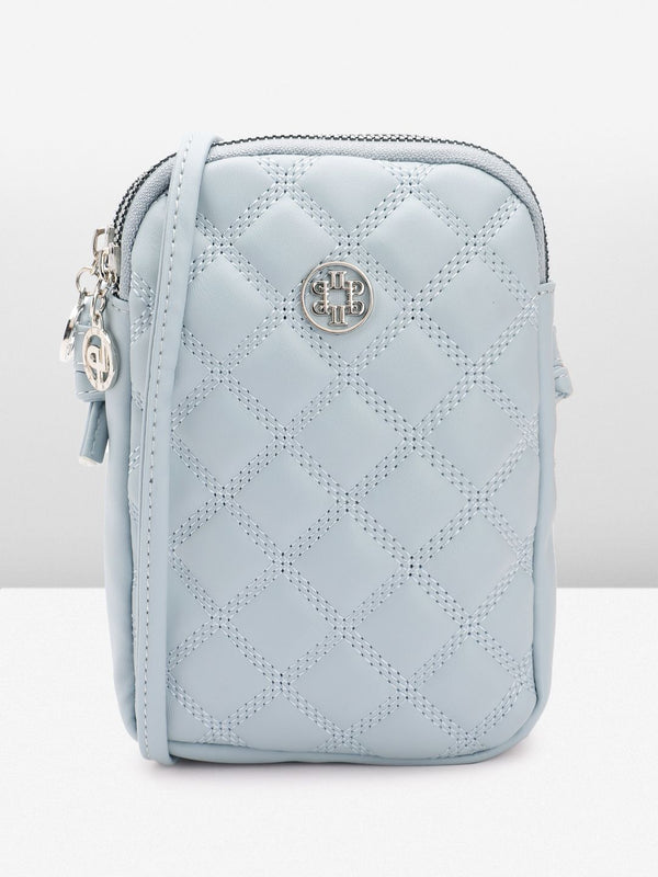 Lino Perros Women Geometric Textured Structured Sling Bag with Quilted Detail