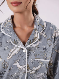 SANSKRUTIHOMES Women Printed Pure Cotton Night suit