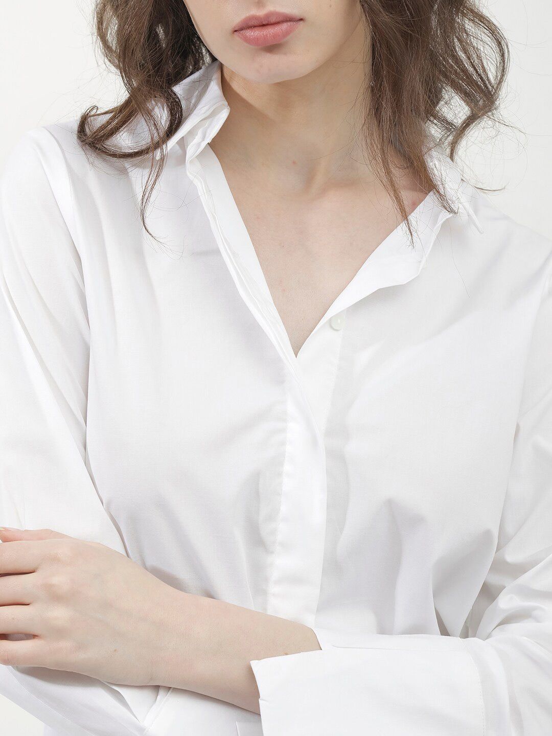 RAREISM Classic Spread Collar Opaque Casual Shirt