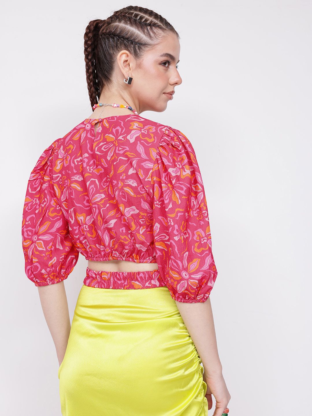 DressBerry Blooming With Confidence Cut-Out Crop Top
