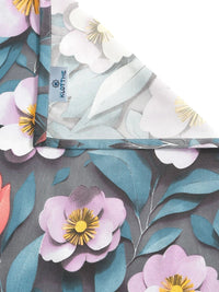 Moda Rapido X KLOTTHE Blue & Pink Floral 400 TC King Bedsheet with 2 Pillow Covers