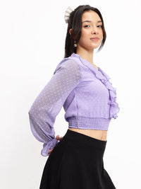 DressBerry Dobby Dream Ruffled Blouson Top