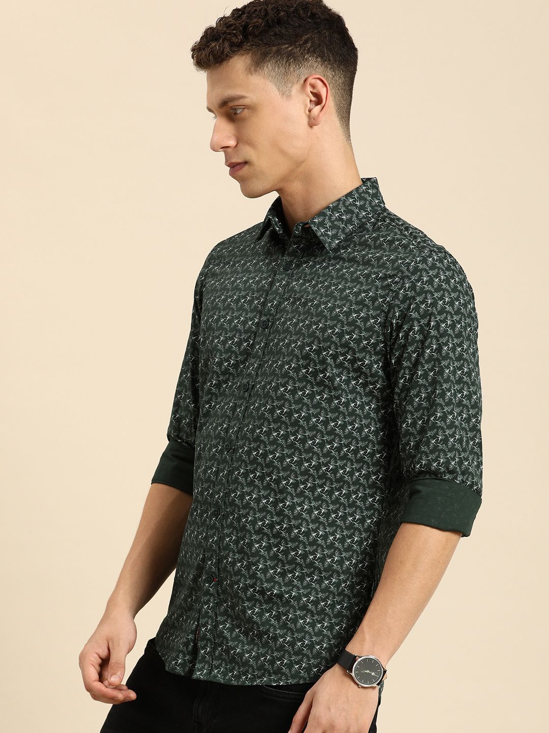 Being Human Pure Cotton Floral Printed Casual Shirt