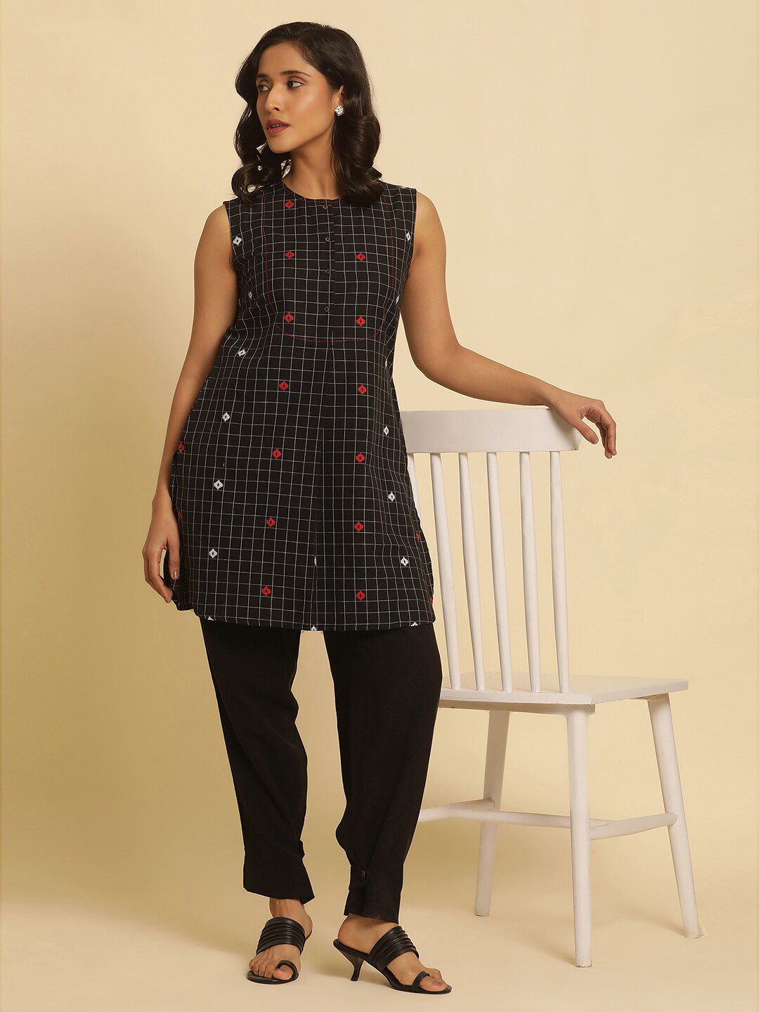 W Floral Embroidered Pure Cotton Tunic