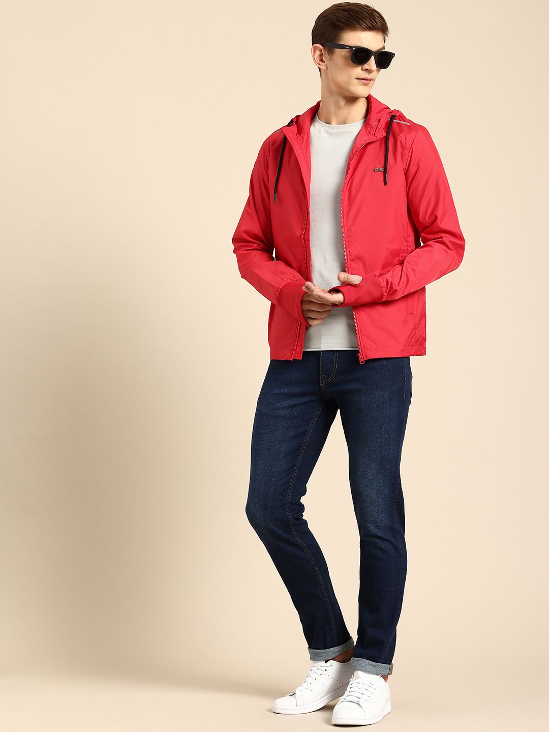 Being Human Windcheater Hooded Jacket with Ribbed Cuffs