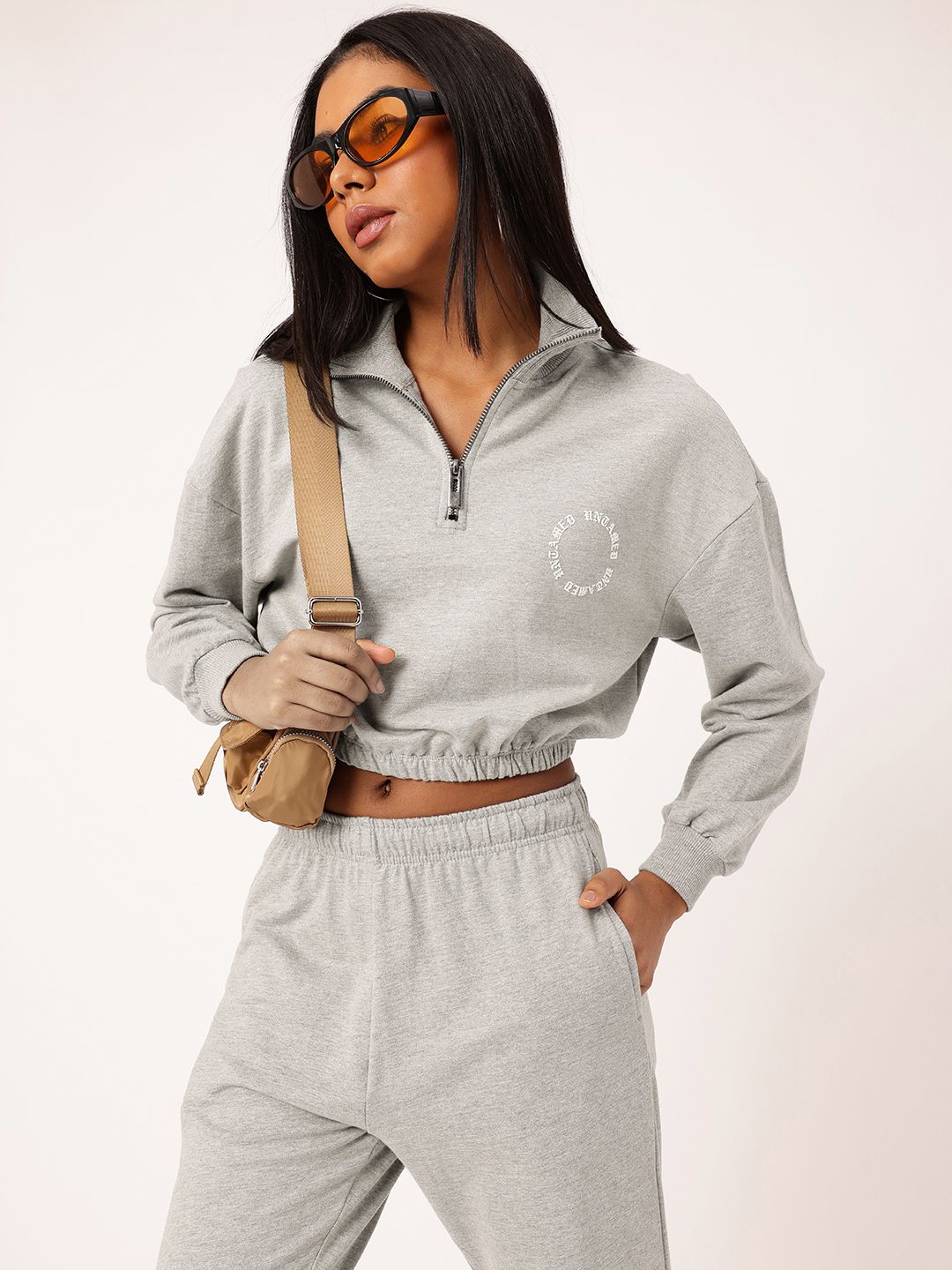 Kook N Keech Relaxed Crop Sweatshirt With Joggers Co-Ords Set