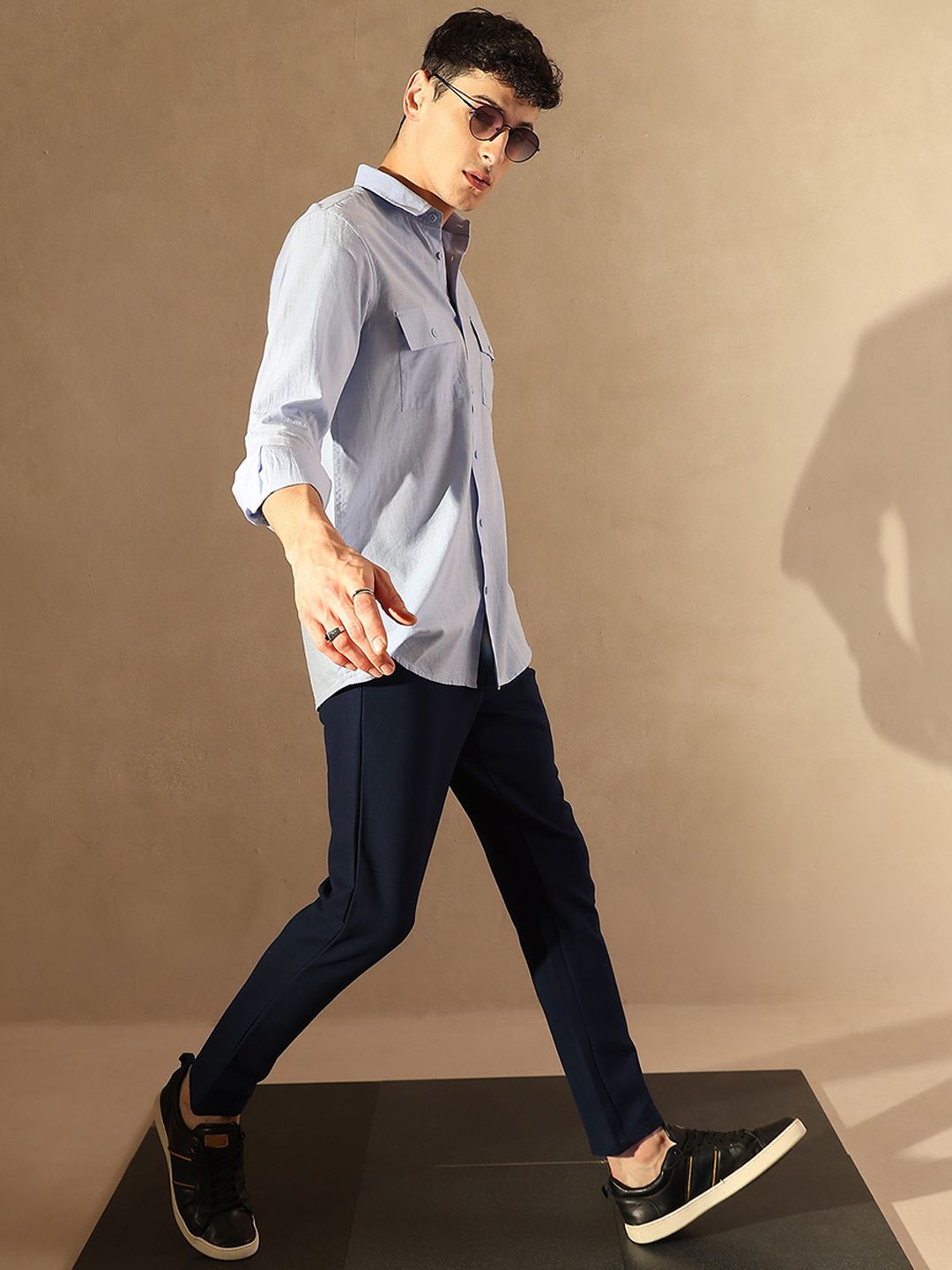 DENNISON Navy Blue 4-way lycra trouser