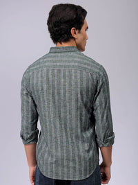 The Indian Garage Co Men Slim Fit Multi Stripes Opaque Striped Casual Shirt
