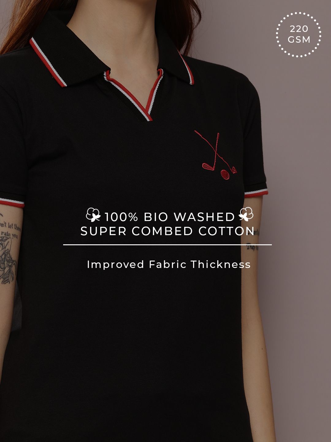 DILLINGER Women's Regular Fit Badge Embroidery Polo Tshirt