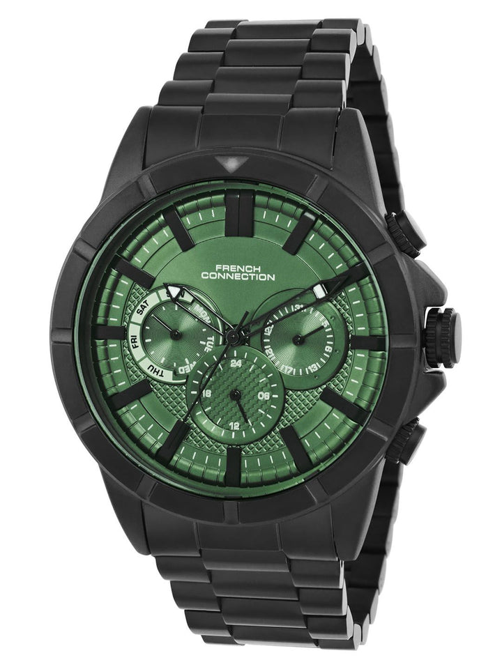 Sambungan Perancis Lelaki Dial & Tali Keluli Tahan Karat Analog Watch FCH05BM-G