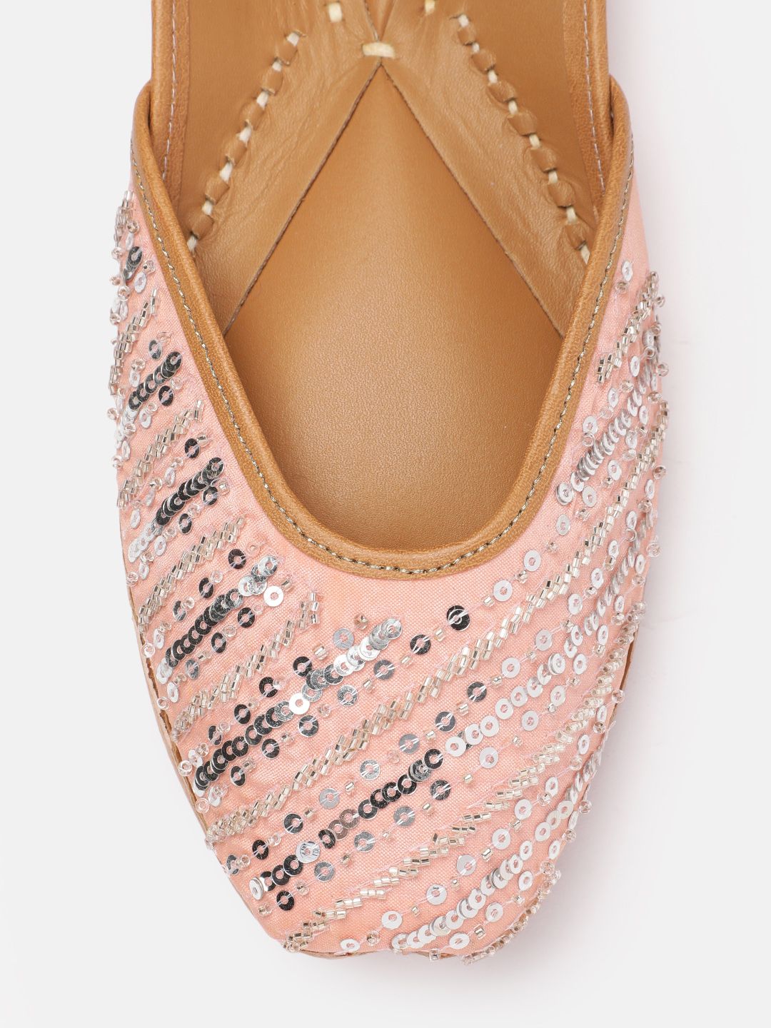 House of Pataudi Women Sequin Embellished Mojaris