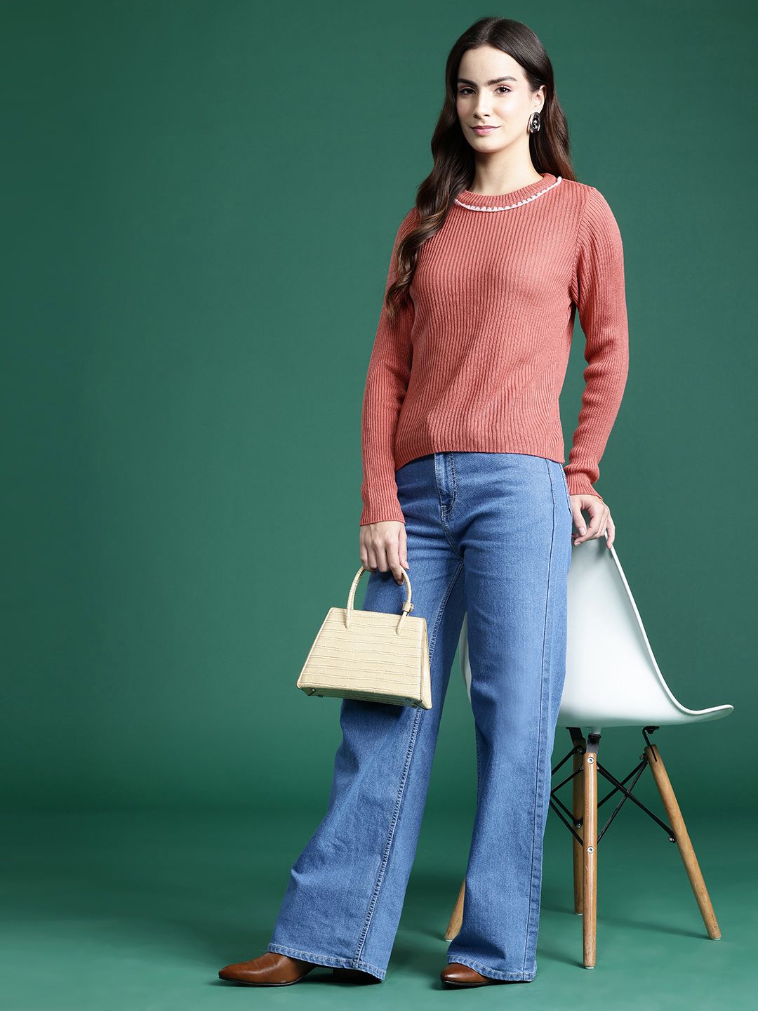 DressBerry Pure Acrylic Ribbed Pullover