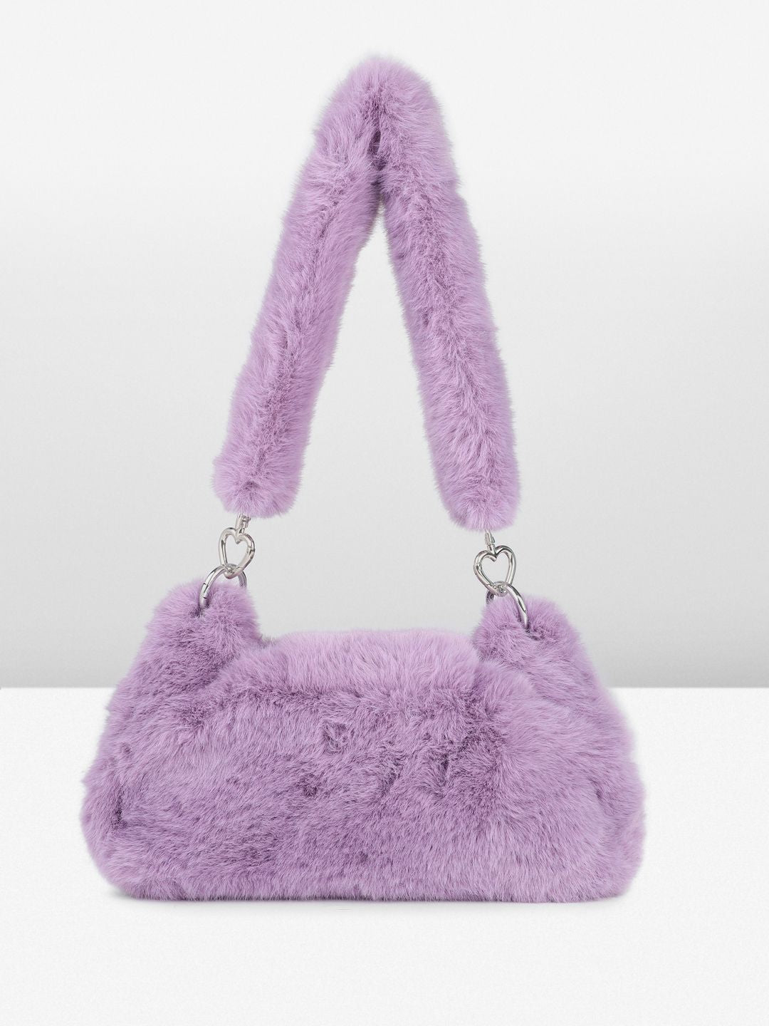 DressBerry Structured Shoulder Bag With Fur