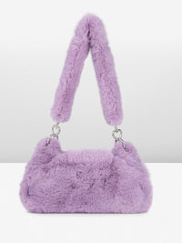 DressBerry Structured Shoulder Bag With Fur