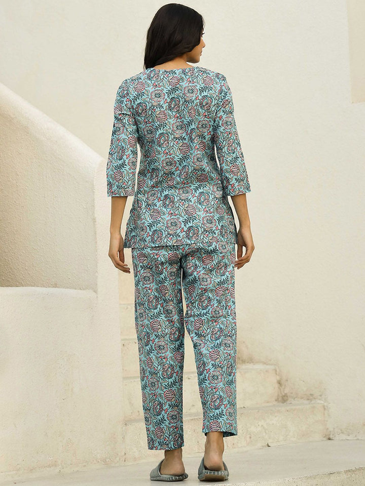 SANSKRUTIHOMES Women Printed Pure Cotton Night suit