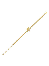 Voylla Gold Toned Auspicious Swastik Bracelet Style Rakhi
