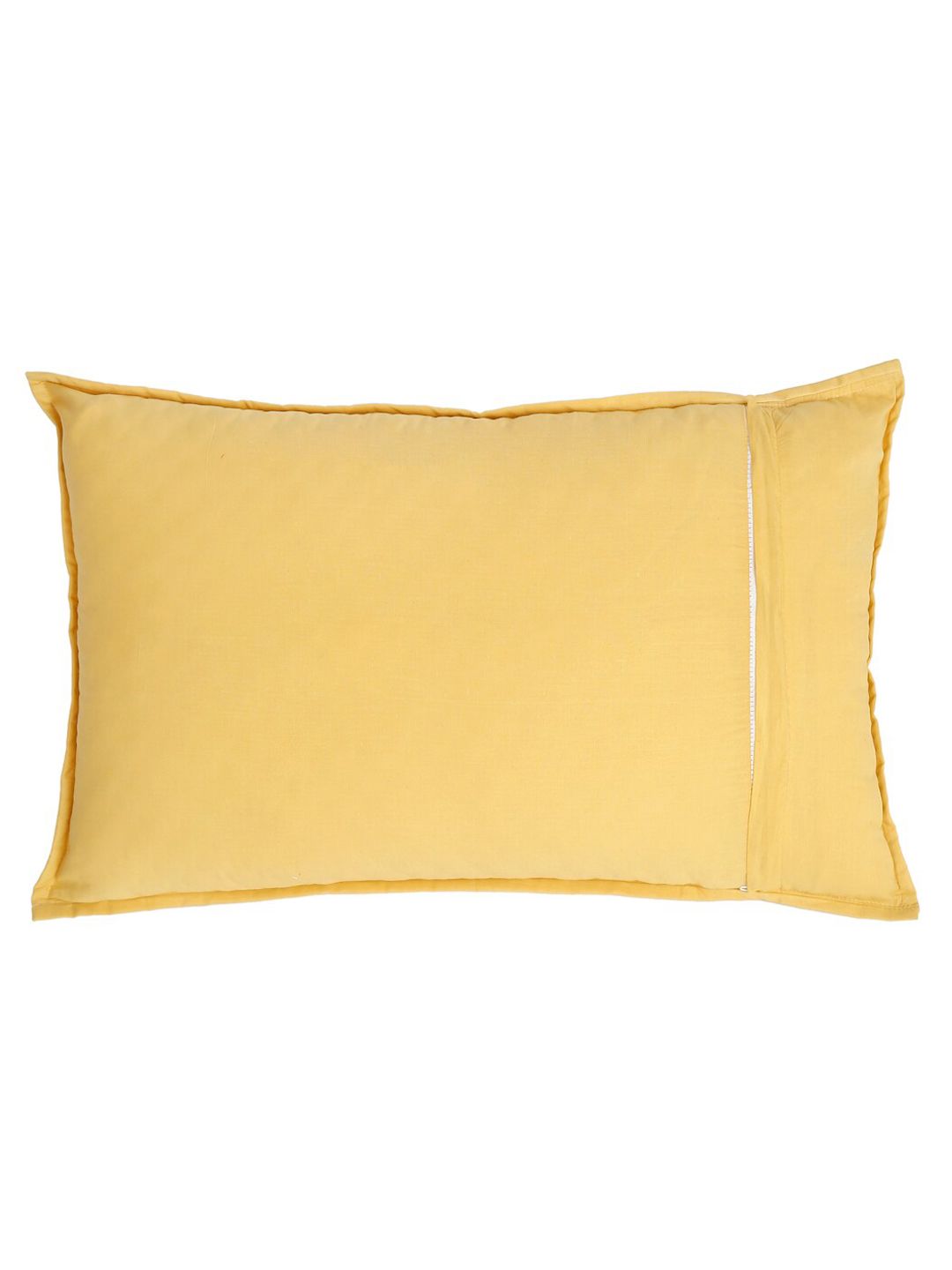 HOSTA HOMES Set of 2 Yellow Embroidered Pure Cotton Pillow Covers