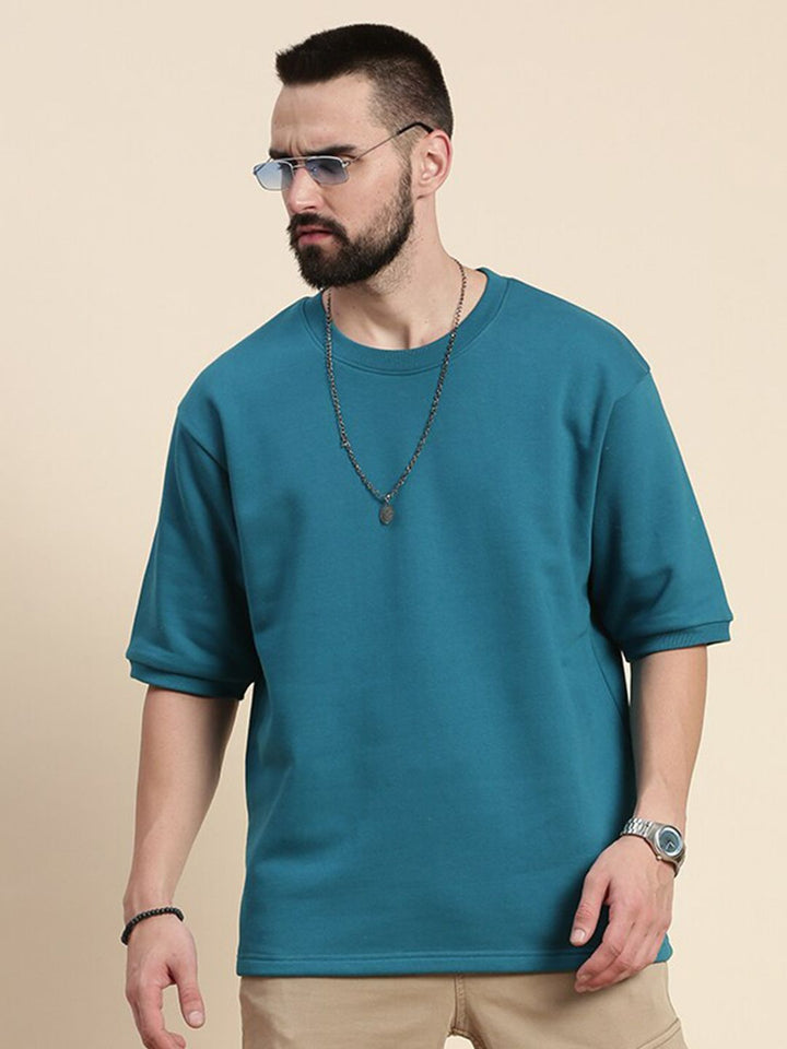 DILLINGER Round Neck Oversized Pullover Fleece Sweatshirt