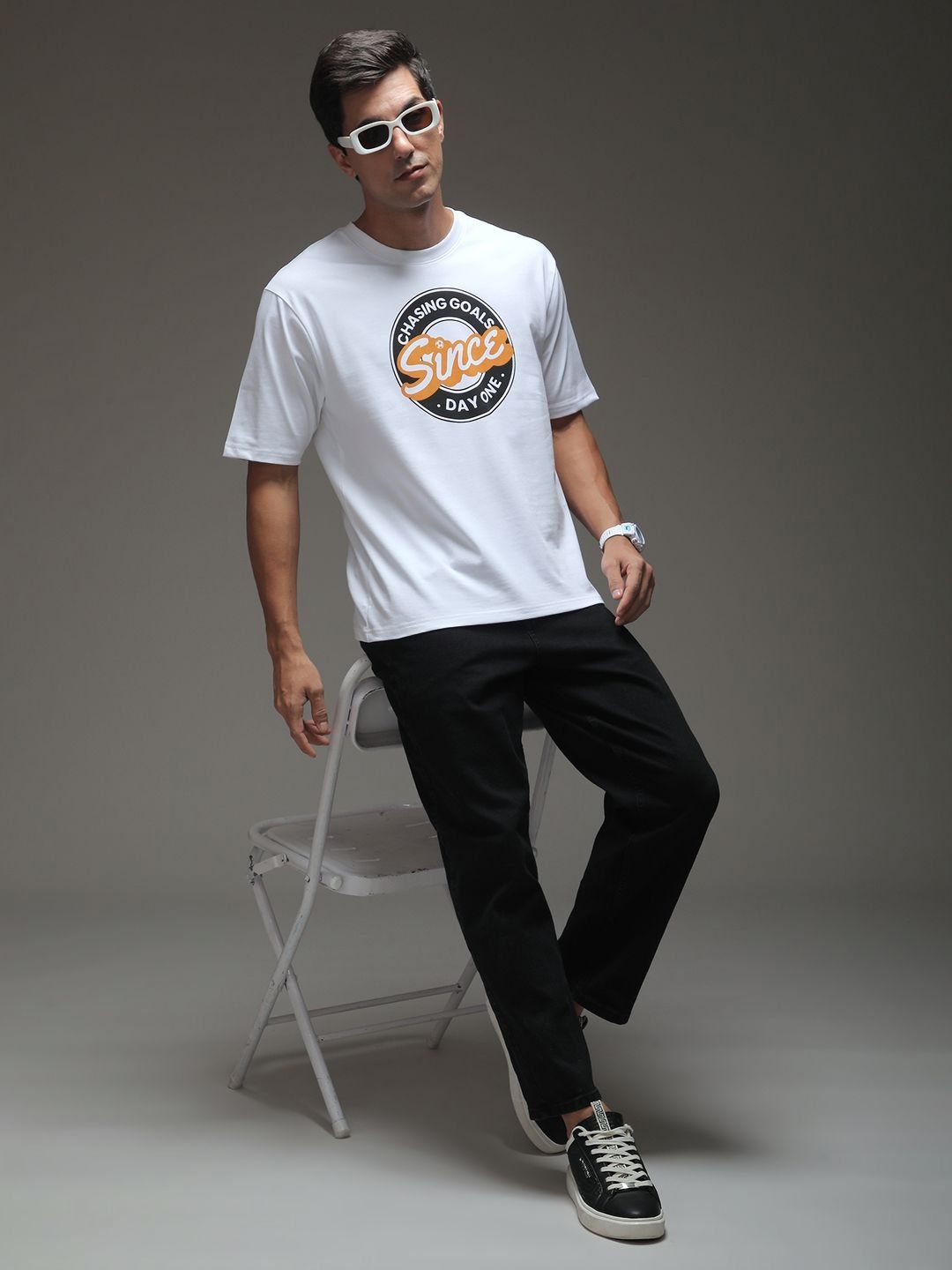DILLINGER Men Typography Printed Round Neck Cotton T-shirt