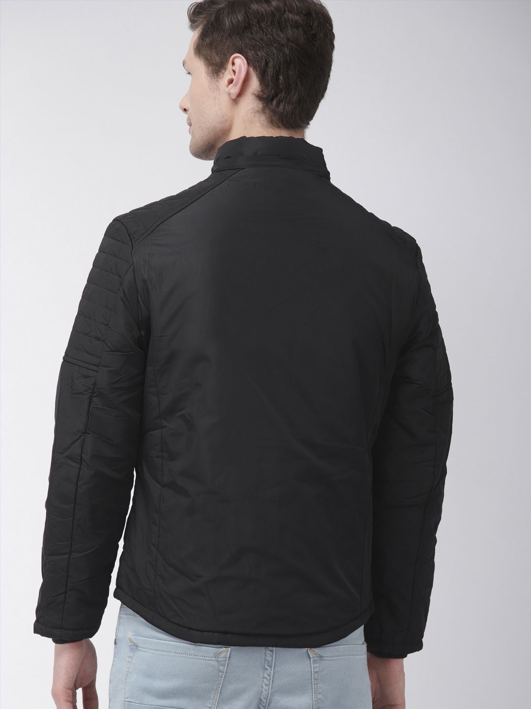 The Indian Garage Co Men Black Solid Padded Jacket