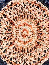 Myntra Elegant Homes Blue & Peach-Coloured Floral 400 TC King Cadar dengan 2 Sarung Bantal