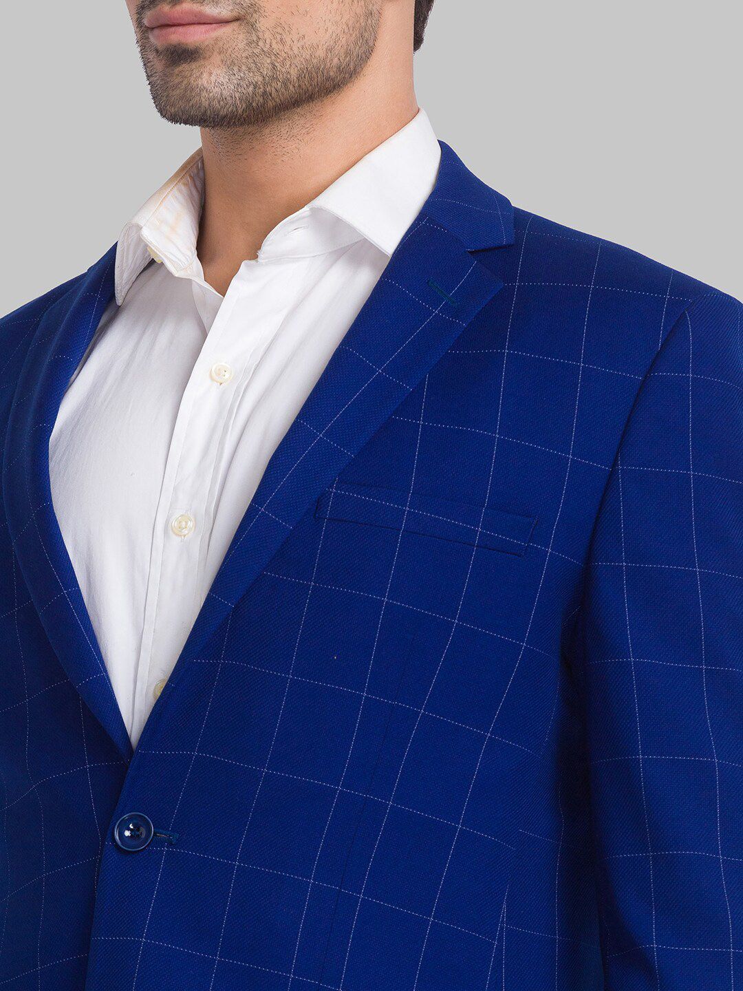 Park Avenue Men Checked Super Slim Fit 2 Piece Formal Suit